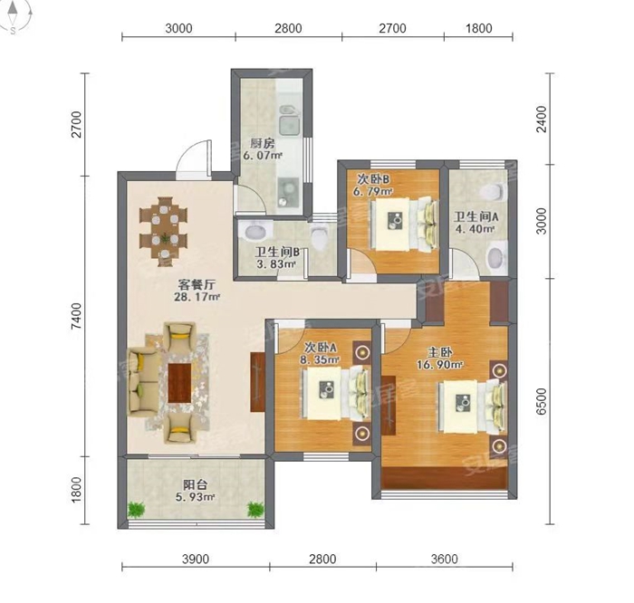 108㎡现代简约温馨住房，独具创新打造空间线条感(图2)